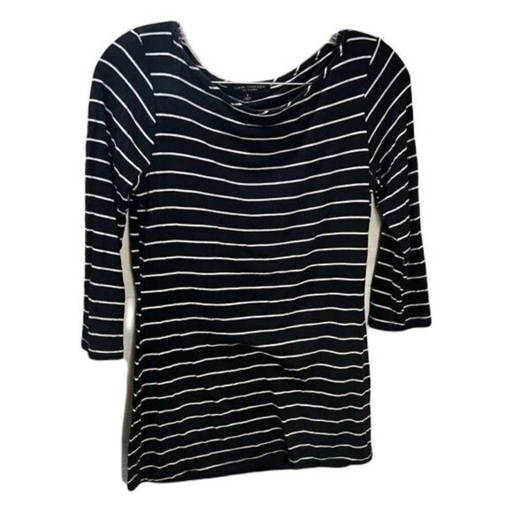 Green Envelope‎ 3/4 Sleeves Stripes Tunic Blouse Small